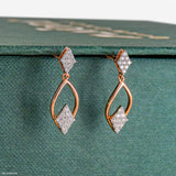 0.5 Carat Diamond Drop Lab Diamond Earrings 14K Rose Gold