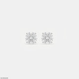 0.8 Carat Triangle Pave Lab Diamond Studs 9K White Gold