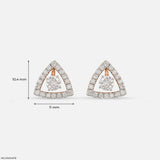 0.8 Carat Triangle Pave Lab Diamond Studs 9K White Gold