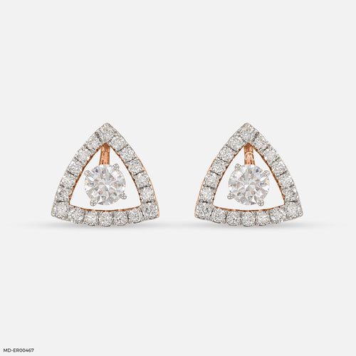 0.50 Carat Solitaire 3 In 1 Detachable Earrings 14K Rose Gold
