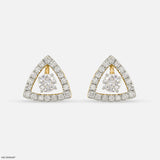 0.50 Carat Solitaire 3 In 1 Detachable Earrings 14K Yellow Gold