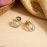 0.25 Carat Infinite Orbit Lab Diamond Studs Earrings 14K Yellow Gold