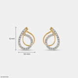 0.25 Carat Infinite Orbit Lab Diamond Studs Earrings 14K Yellow Gold