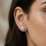 Star Cluster Diamond Earrings 9K Rose Gold