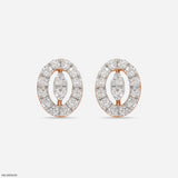 0.35 Carat Enchanting Ovals Lab Diamond Earrings 14K Rose Gold