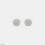 Round Halo Diamond Earrings Platinum 950
