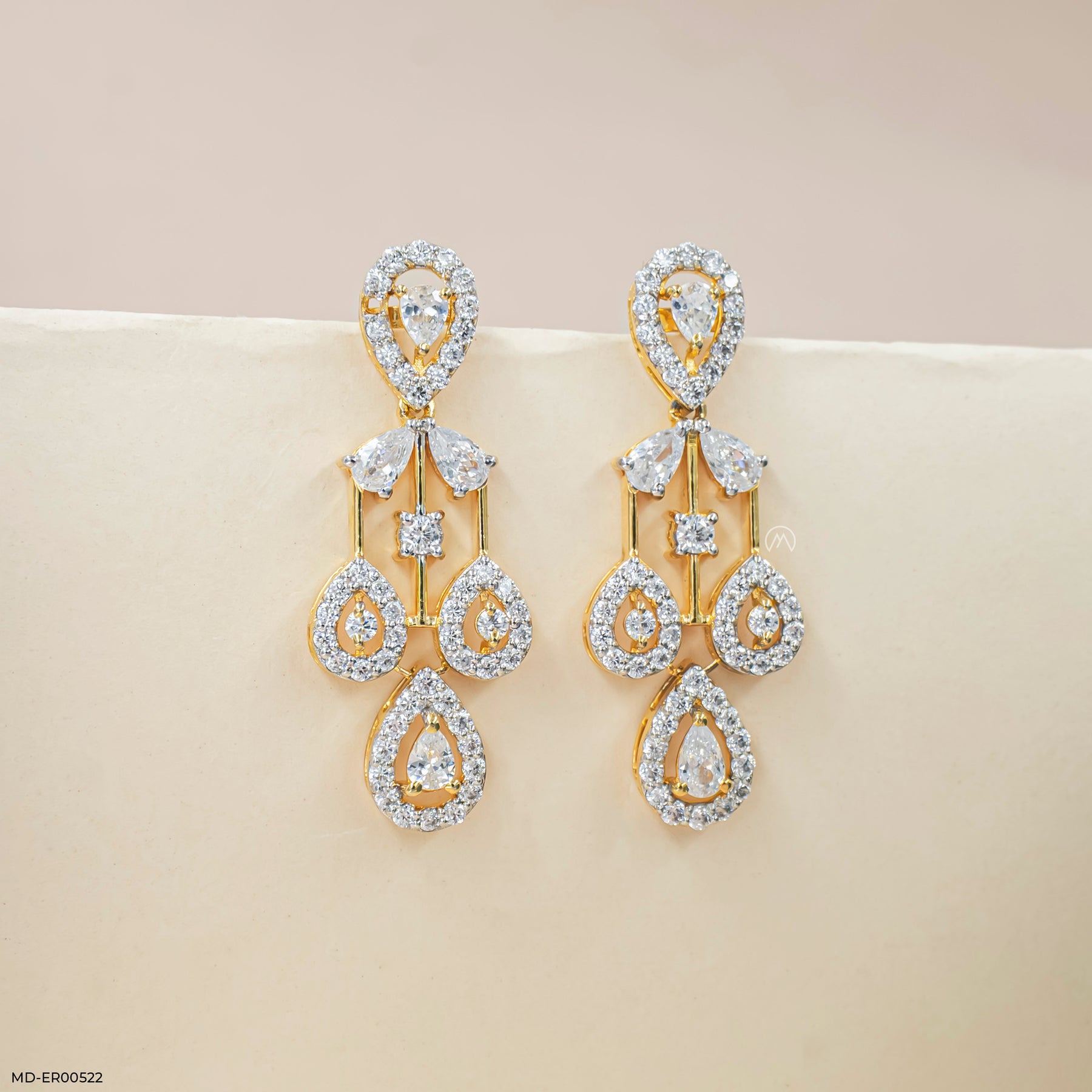 Diva Drop Diamond Earrings 14K Rose Gold