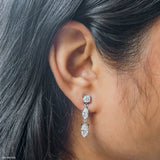 3.5 Carat Trio Of Light Lab Diamond Earrings 14K White Gold