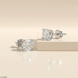 0.95 Carat Solo Solitaire Round Lab Diamond Studs Earrings