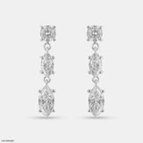 3.5 Carat Trio Of Light Lab Diamond Earrings 14K White Gold