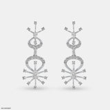 Sparkling Trap Diamond Earrings 9K Rose Gold