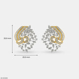 Dual-Tone Swirls Diamond Earrings 14K Rose Gold