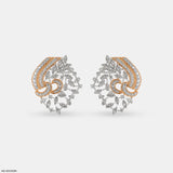 Dual-Tone Swirls Diamond Earrings 14K Rose Gold