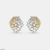 Dual-Tone Swirls Diamond Earrings 14K Rose Gold