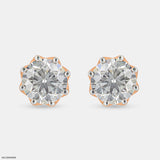 3 Carat Solitaire Majestic Glow Earrings 14K Rose Gold