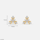 Golden Triangular Diamond Stud Earrings 18K Yellow Gold