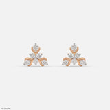 Golden Triangular Diamond Stud Earrings 18K Yellow Gold