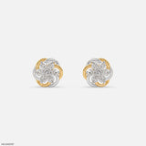 Twisted Knot Cluster Diamond Earrings 9K White Gold