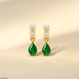 Veridian Waterfall Drops Earrings 9K White Gold