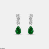 Veridian Waterfall Drops Earrings 9K White Gold