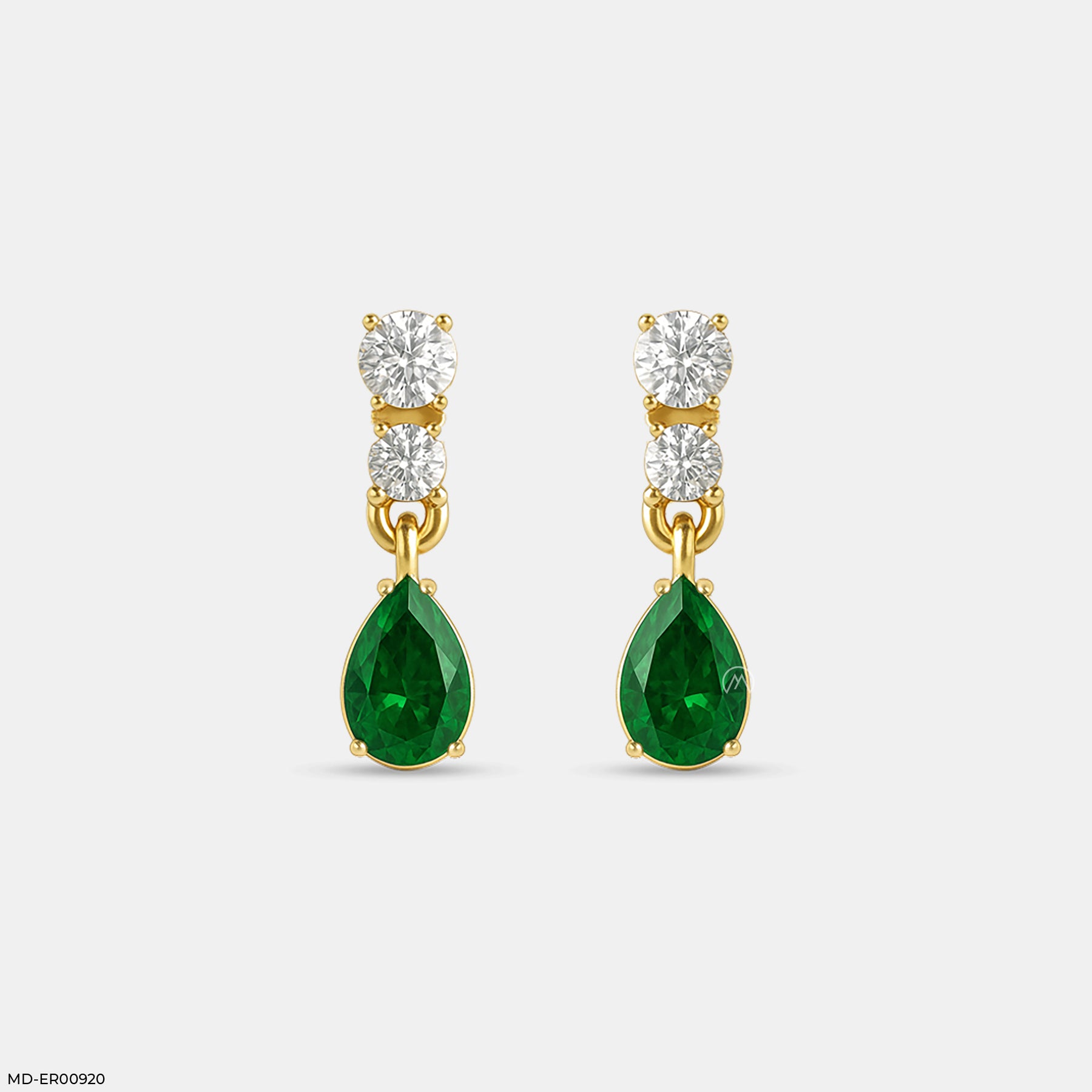 Veridian Waterfall Drops Earrings 18K Yellow Gold