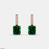 Emerald Cascade Hoops Earrings 14K Rose Gold