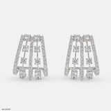 Trapezoid Diamond Drop Earrings 9K Yellow Gold