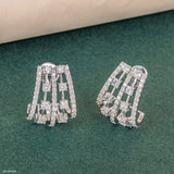 Trapezoid Diamond Drop Earrings 9K Yellow Gold