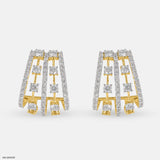 Trapezoid Diamond Drop Earrings 9K Yellow Gold