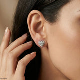 1.5 Carat Heart Halo Earrings 9K Rose Gold