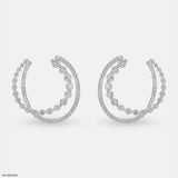 Duo Diamond Hoops Earrings 14K White Gold
