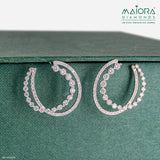 Duo Diamond Hoops Earrings 14K White Gold