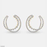 Duo Diamond Hoops Earrings 14K Yellow Gold