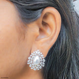 3.5 Carat Pearl Of Perfection Lab Diamond Stud 14K White Gold