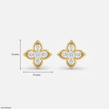 0.25 Carat Elara Petal Lab Diamond Stud Earrings 9K Yellow Gold