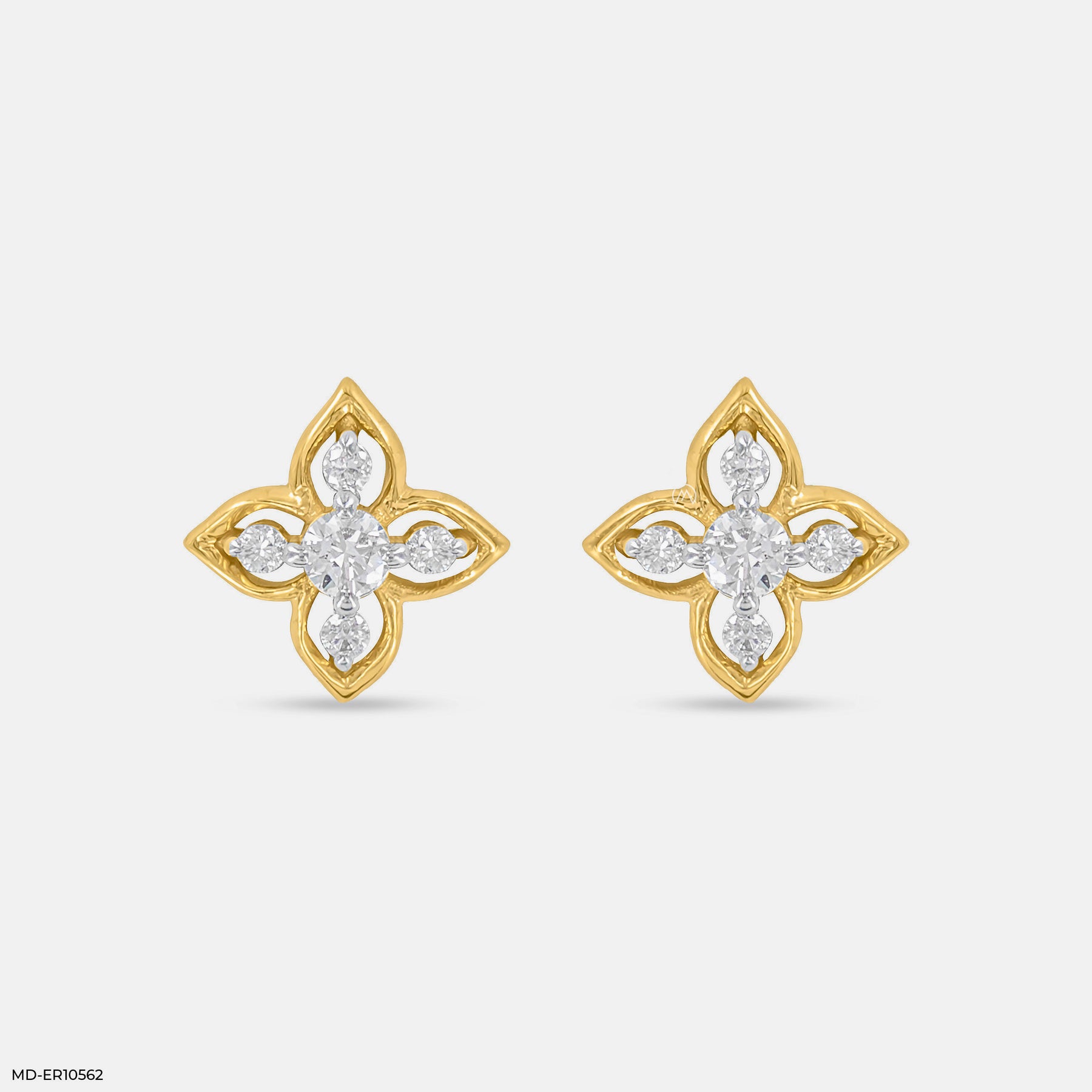 Daffodil Diamond Earrings 18K Yellow Gold