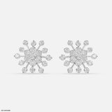 1.25 Carat Round Cluster Starburst Diamond Studs 22K Yellow Gold
