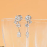 Shiny Round Drop Diamond Earrings 14K Rose Gold