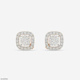 1.35 Carat Cusion Frame Lab Diamond Earrings 14K Rose Gold
