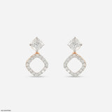 1.35 Carat Cusion Frame Lab Diamond Earrings 14K Rose Gold