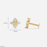 Criss Cross Diamond Earrings 9K Rose Gold