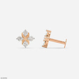 Criss Cross Diamond Earrings 9K Rose Gold