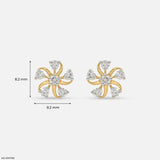 Twisted Flame Diamond Earrings 9K Yellow Gold