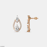 Interlocking Pear Diamond Studs 9K Yellow Gold