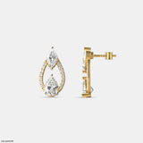 Interlocking Pear Diamond Studs 9K Yellow Gold