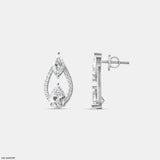 Interlocking Pear Diamond Studs 9K White Gold
