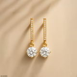 Solitaire Dewdrop Hoops Earrings 9K Rose Gold