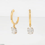 Lumina Oval Solitaire Gold Earrings 9K White Gold