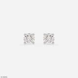 Classic Round Solitaire Diamond Stud Earrings 925 Sterling Silver