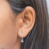 Twinkle Drop Lab Diamond Hoops 925 Sterling Silver